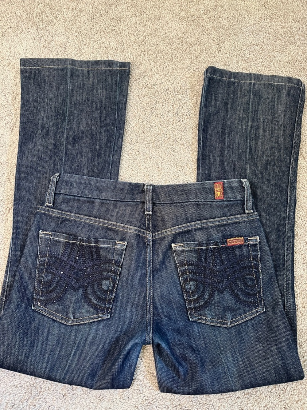 7 For All Mankind A Pocket Dark Blue Women's Bootcut Jeans Size 27